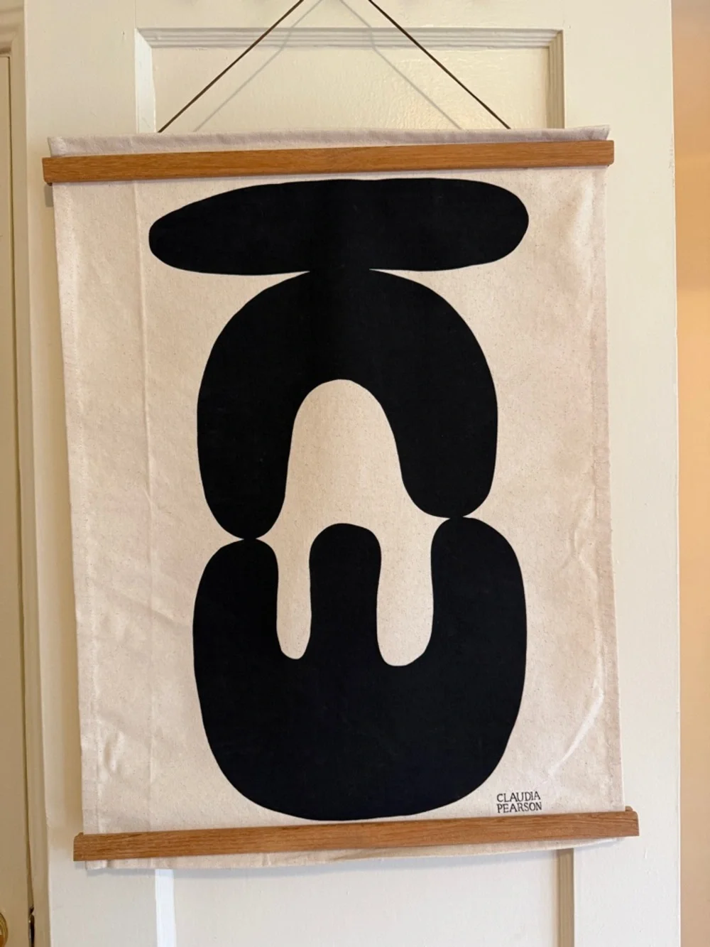 West Elm Claudia Pearson Balance Black Abstract Canvas Wall Hanging